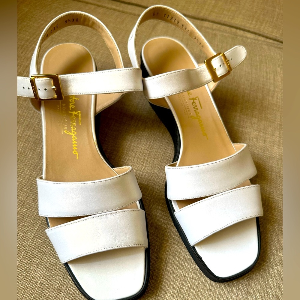 Salvatore Ferragamo White Pearl Sandals